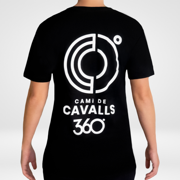Camiseta de cotó negre amb logo Camí de Cavalls 360º