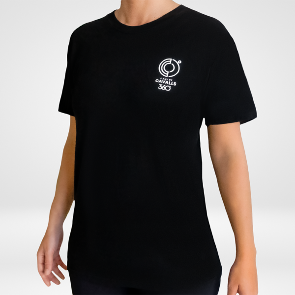 Camiseta de cotó negre amb logo Camí de Cavalls 360º